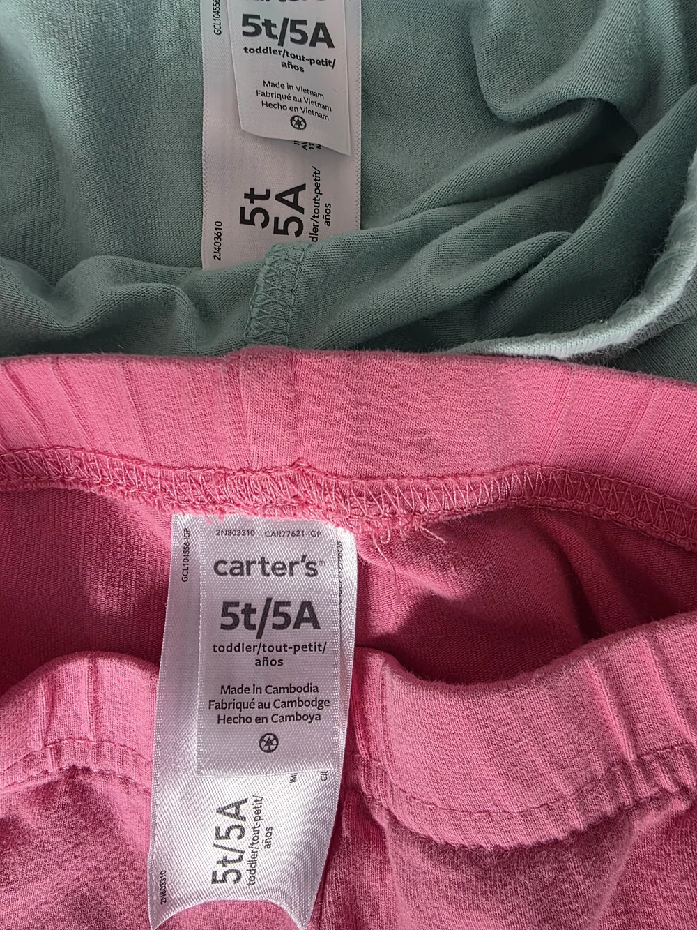 Carter's Girls 4-Pack Cotton Stretch Shorts — Pink, Mint, Lavender, Gray